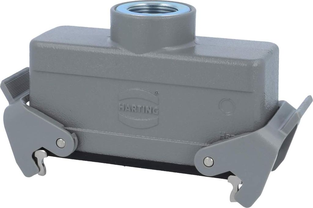 HARTING Han 24B Kupplungsgehäuse niedrig, 1xM25 gerader Kabelabgang, mit 2 Querbügeln Verschraubung M25 Klemmbereich