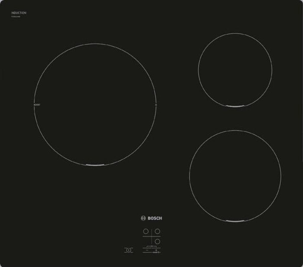 Table à induction Bosch Série 2, 60 cm, 3 foyers, Noir, Image du produit 