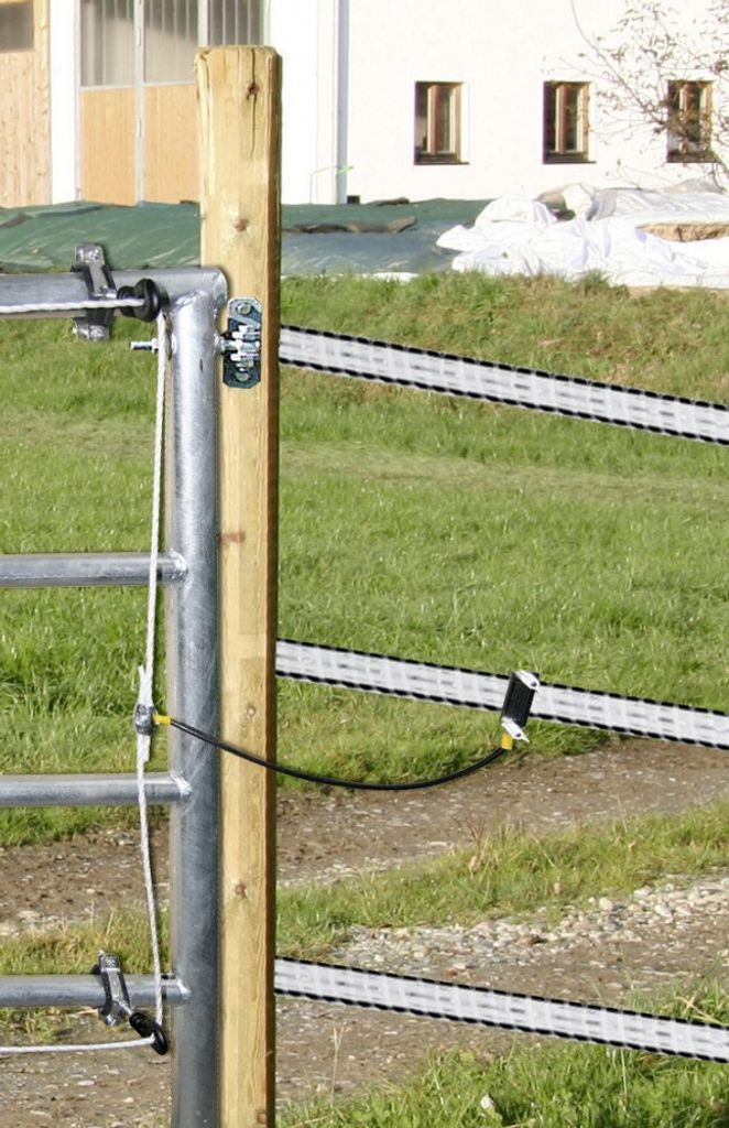 Elektro-Set für die zusätzliche Elektrifizierung der Zaunanlage am Weidetor