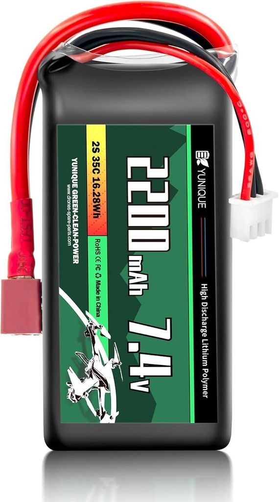 LiPo 2S 7.4V 2200mAh 35C baterie s T-zástrčkou - Měkké Obrázek produktu 