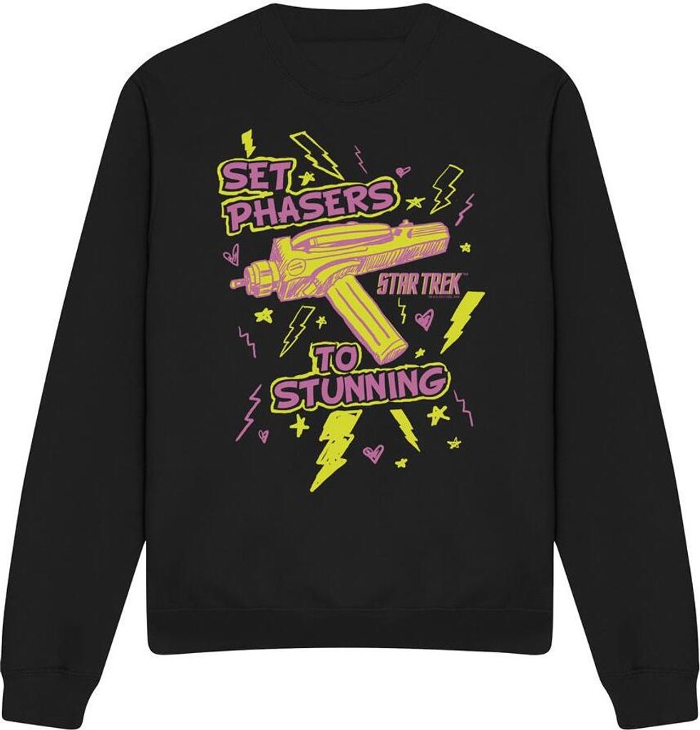 Star Trek - "Set Phasers" Sweatshirt für Herren/Damen Uni TV12213 (L) (Schwarz)
