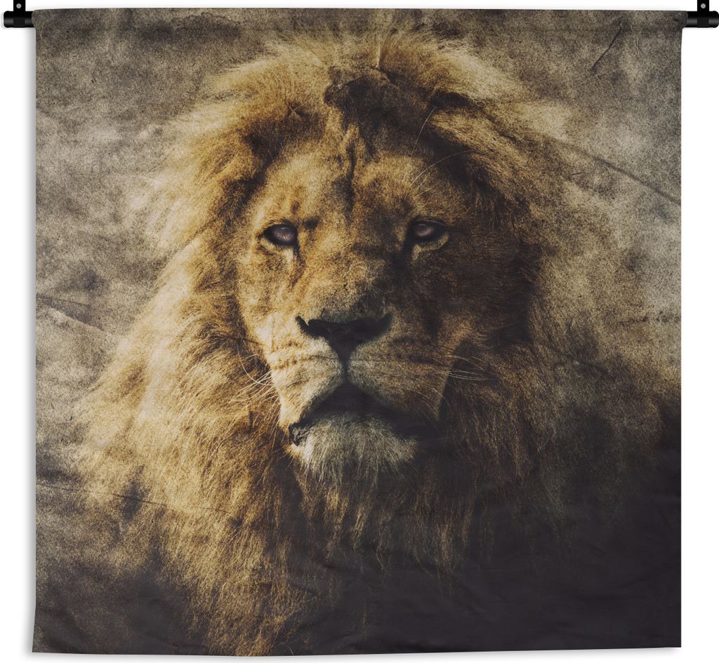 MuchoWow Wandteppich Wandbehang Löwen - Abstrakt - Farbe 150x150 cm Tapisserie Dekoration Wandtuch - Wohnaccessoires - Modernes