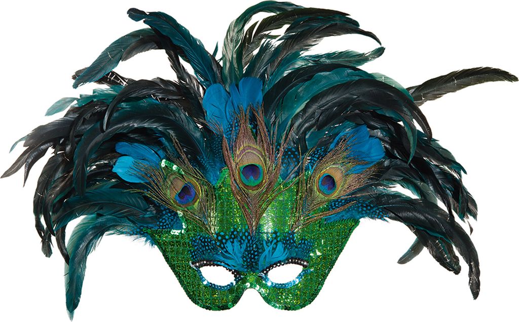 Pfauenfeder Maske Deluxe Produktbild 