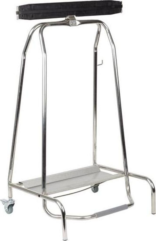 APS 580 Tretbeutelhalter QUICKSTEP, Edelstahl, für Müllbeutel bis 120 Liter, 2 Lenkrollen mit Feststellern