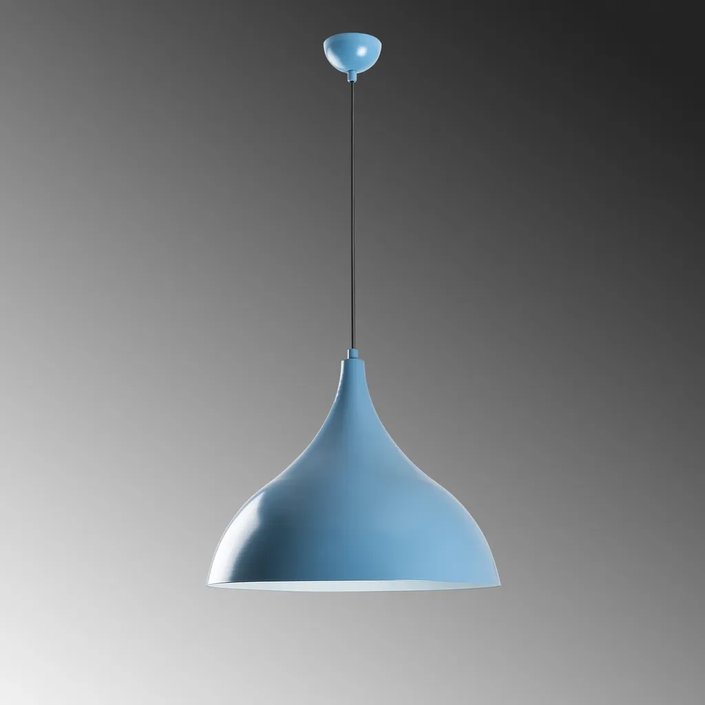 Lustre métallique bleu clair 133cm Opviq Bitlisim à structure allongée - 6