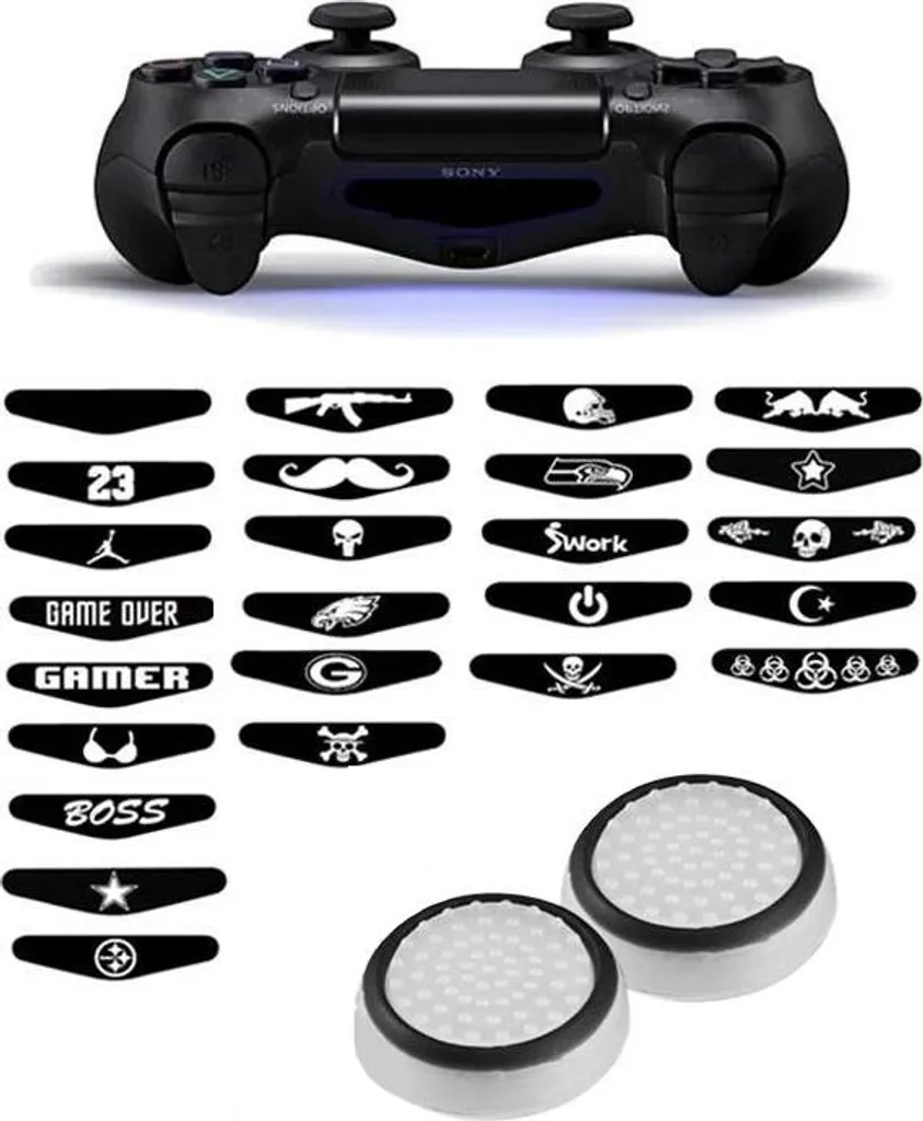 Impugnature Thumb Grip PS4 Alte Prestazioni - Kit Precisione e Sticker