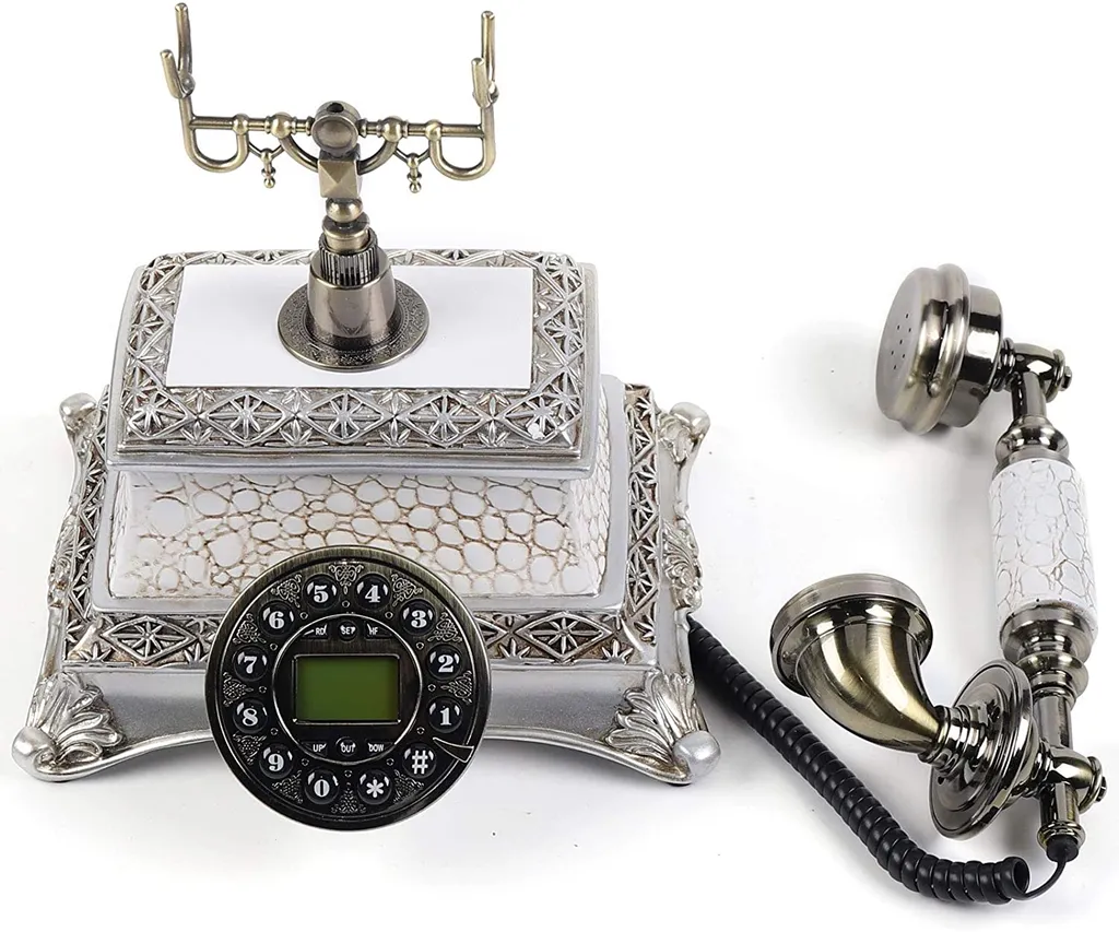 Téléphone nostalgique rétro avec cadran décoratif et sonnerie métal - 8