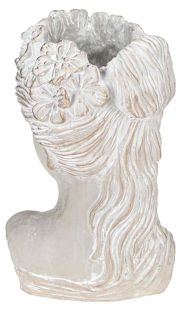 Pflanztopf Frauenkopf aus Steinguss Antik Deko Garten 21×17,5×33,5cm