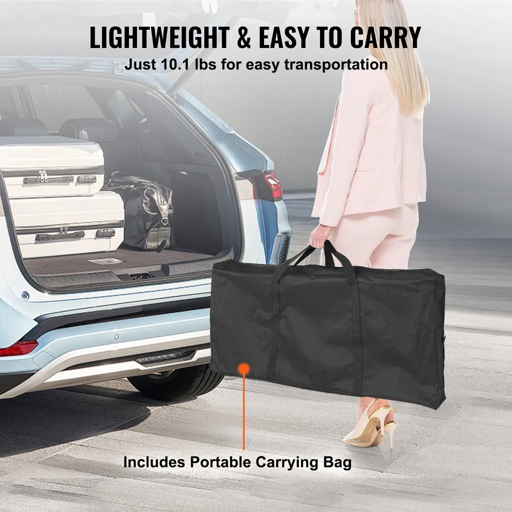 Bancone espositivo portatile Bancone espositivo, 975 x 385 x 870 mm Bancone espositivo Bancone espositivo, Tavolo promozionale pieghevole Bancone promozionale, Reception con ripiano, Borsa di trasporto, Nero - 5