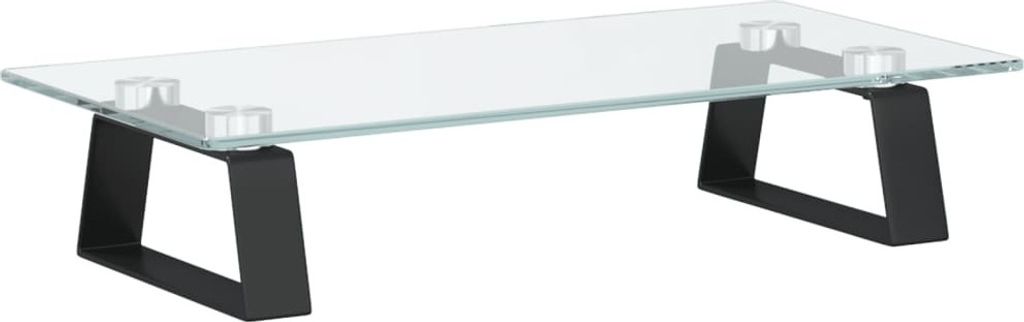 Monitorständer Schwarz 40x20x8 cm Hartglas und Metall