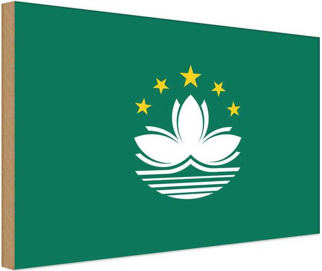 vianmo Holzschild 12x18 cm Macaus Macau Flagge Fahne Wappen