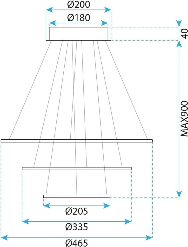 Suspension LED Moderne Or Brossé Toolight G041-3CP pour Salon Design - 8