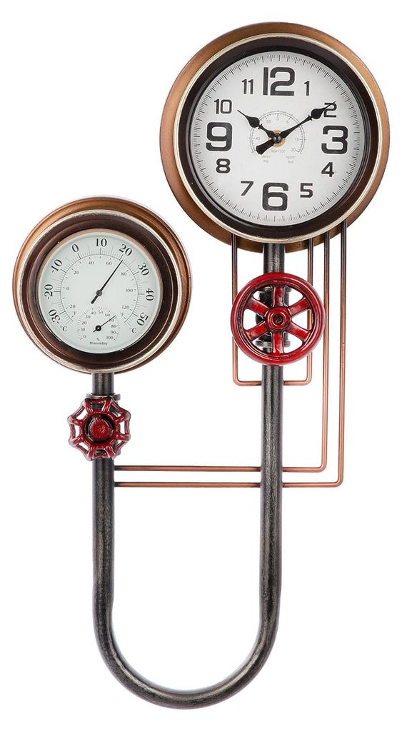 Gilde Wanduhr, "Adega", Metall, kupferfarben, schwarz, VE Immagine del prodotto 