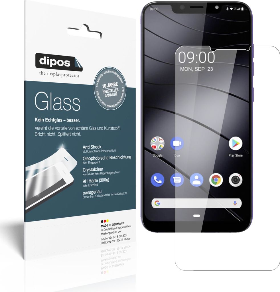 2x Schutzfolie für Gigaset GS195 Pummelphone - Anti-Shock 9H Folie dipos Glass Kunststoffglas