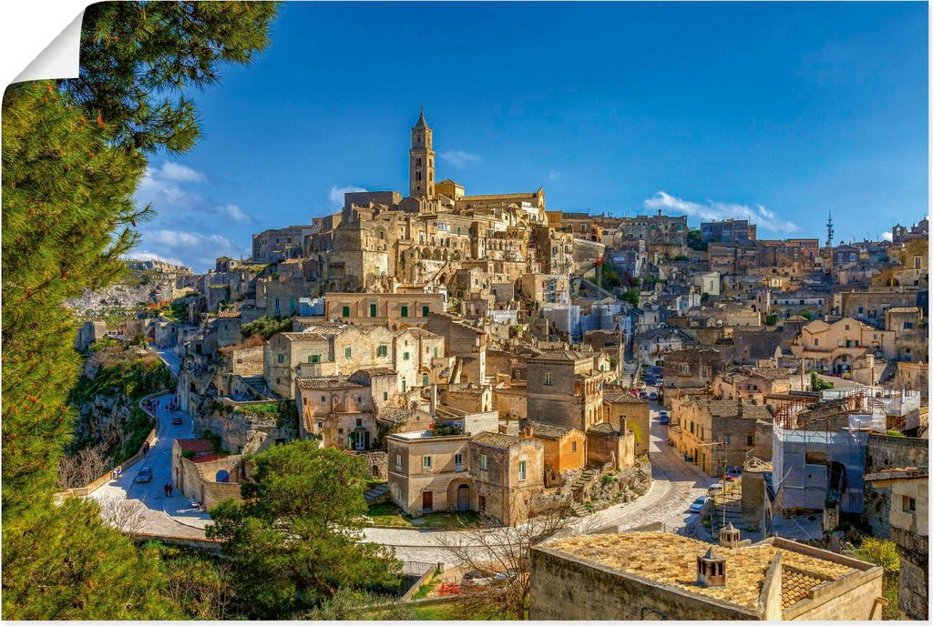 ARTland Poster Historische Altstadt von Matera Italien Größe: 120x80 cm