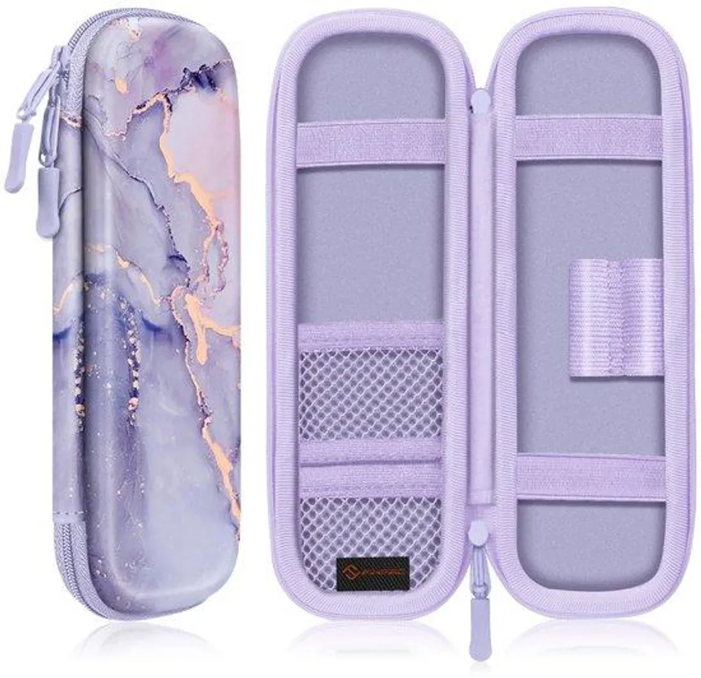 Trousse en EVA violet marbré antichoc et étanche pour 8 crayons