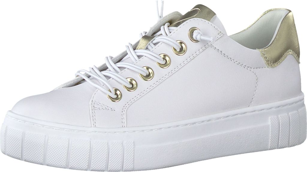 MARCO TOZZI Damen Sneaker Plateau Slip-on Slipper Stretch gold 2-23717-20, Größe:38 EU, Farbe:Weiß