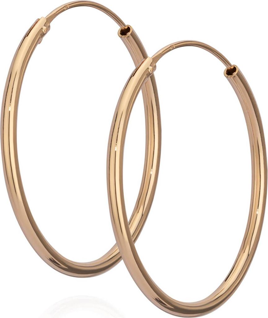 Paar Creole Ohrringe Vergoldet Ohrschmuck Ohrhänger 30mm Produktbild 