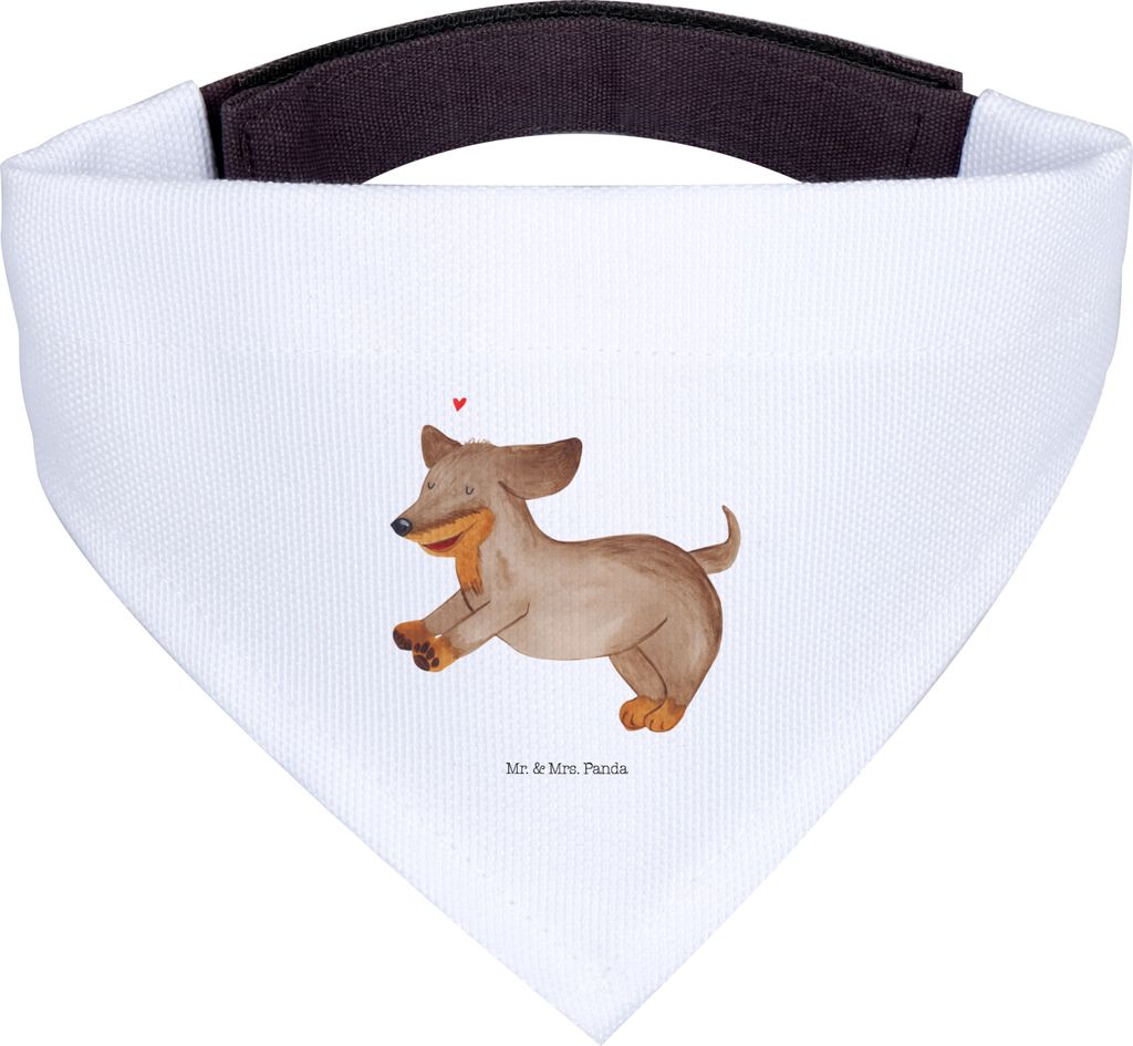 Mr. & Mrs. Panda Hundeschal Hund Dackel - Weiß - Geschenk, Dachshund, Hundehalstuch, Hunde Halstuch, Tuch, Für, Braun, Herz, Sprüche