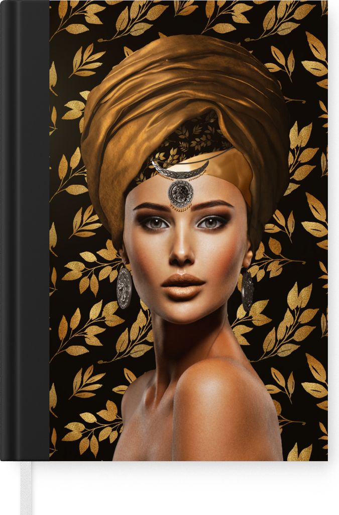 MuchoWow Notizbuch Tagebuch Haushaltsbuch Notebook A5 Frau - Laub - Braun - Notizblock - Notizheft - Notebook - Schreibblock - Papier