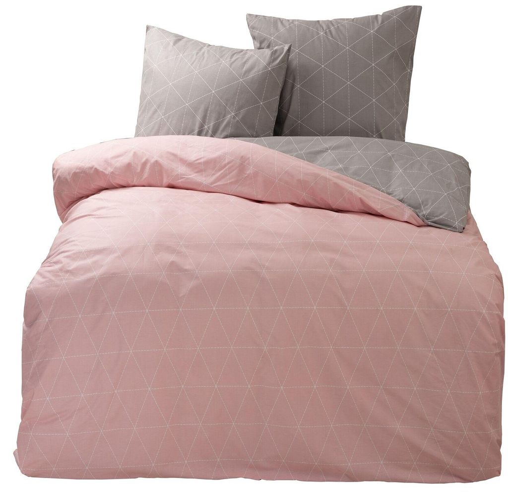 Bettwäsche 100% Baumwolle 200x200 cm Renforce Rosa Raute Produktbild 
