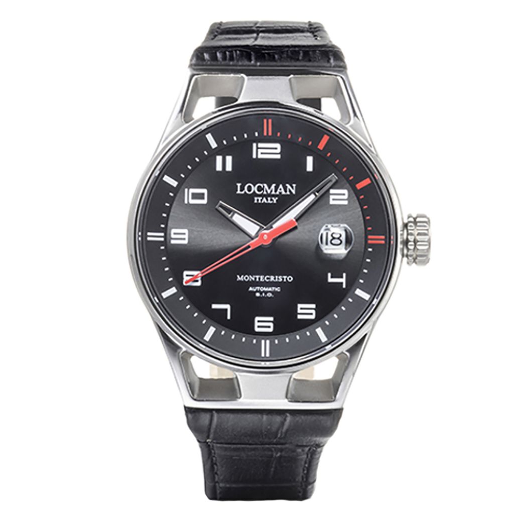 0541A01S-00BKRDPK Italy Herrenuhr Montecristo Automatik schwarz 41 mm Ref. 0541 Locman