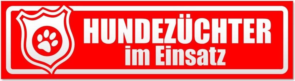 Kiwistar Hundezüchter im Einsatz invertiert Magnetschild Schild magnetisch - 45cm Rot - Magnetfolie für Auto PKW Kfz