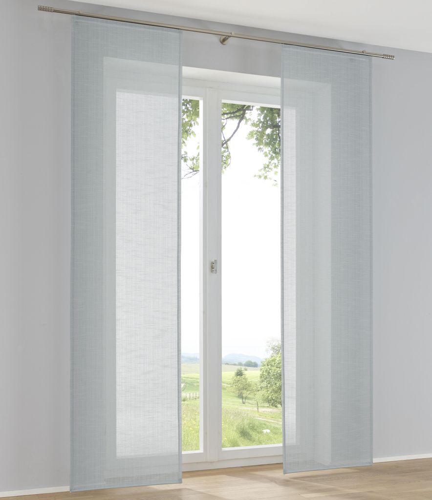 Schiebevorhang Boston in Leinenoptik uni türkis ca. 60 * 245 cm (1 Stück)