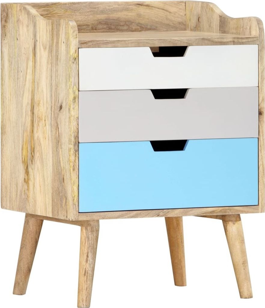 SYFAX Nachttisch 47 x 35 x 63 cm Massivholz Mango