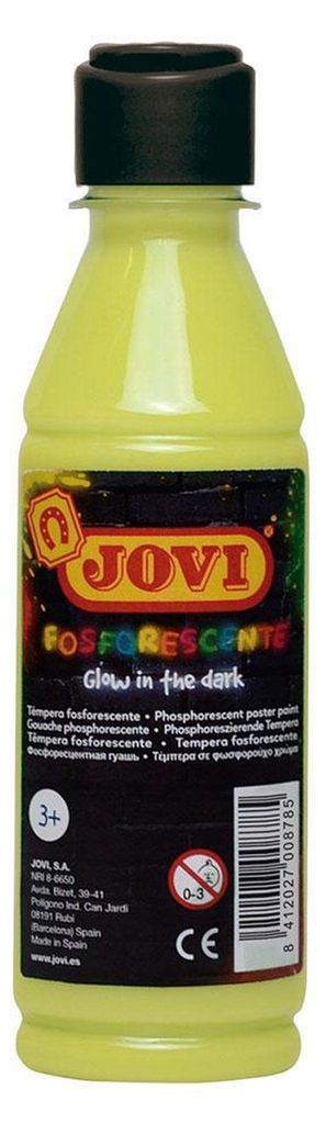 Jovi Flüssige Plakatfarbe phosphorescent 250ml Flasche, gelb