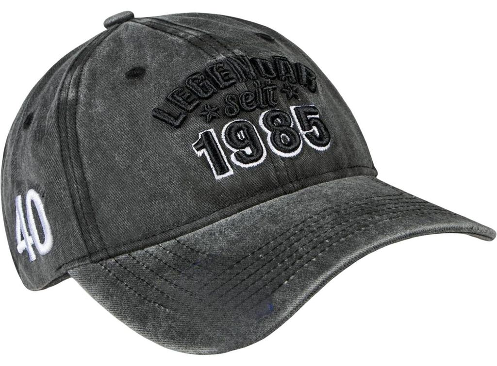 Gorra Cap Baseball Vintage Bestickt Verstellbar 56-66 cm Grau