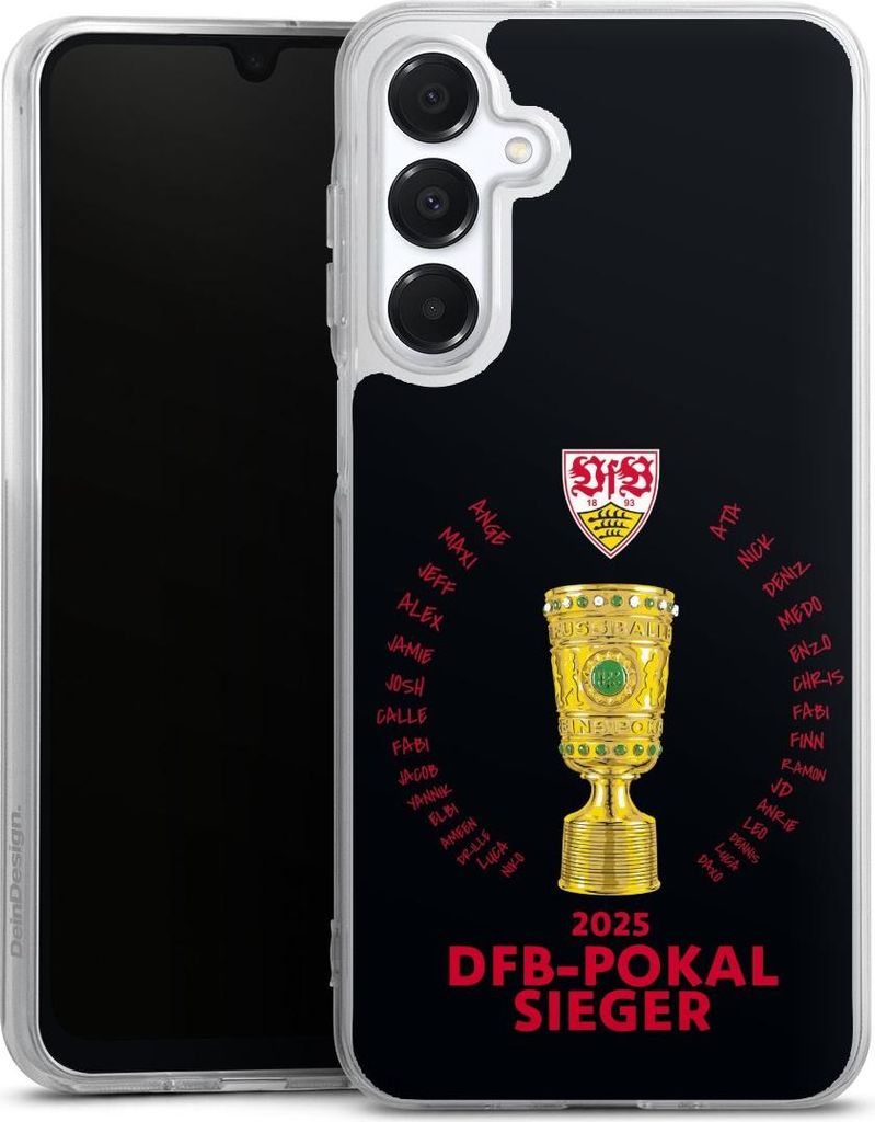 DeinDesign Handyhülle für Samsung Galaxy A16 5G Silikon Hülle Case Smartphone Schutzhülle Offizielles Lizenzprodukt Pokal VfB Stuttgart