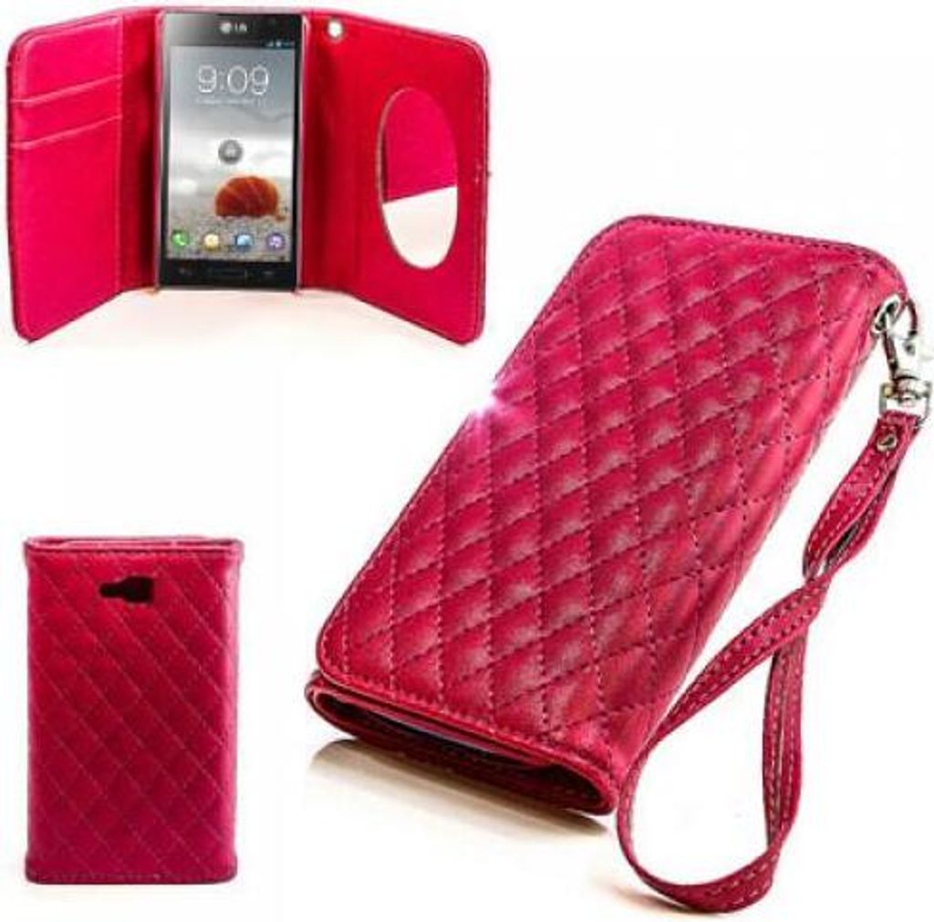 LG Optimus L9 II D605 Booksytle Handtasche Mirror Pink