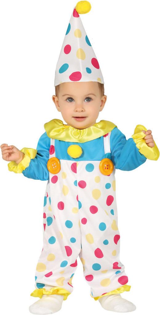 buntes Clown Baby Kostüm, Größe:86/92 Produktbild 