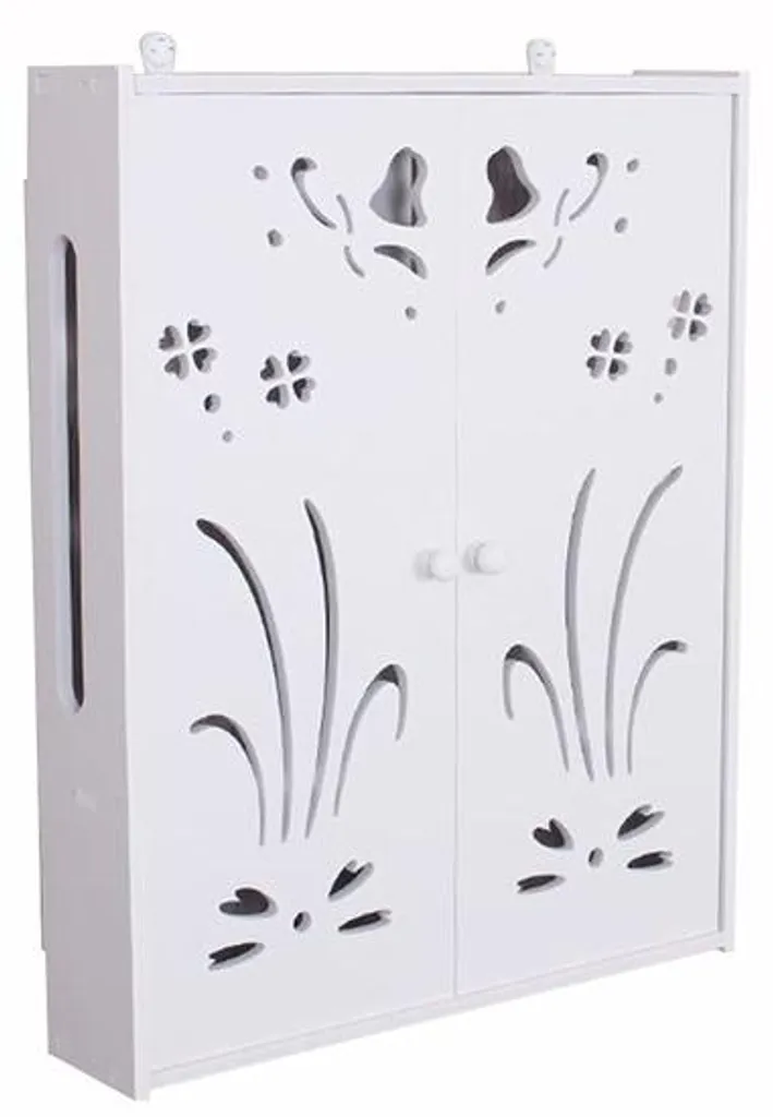Support mural pour box internet et routeur Wi-Fi blanc grand format