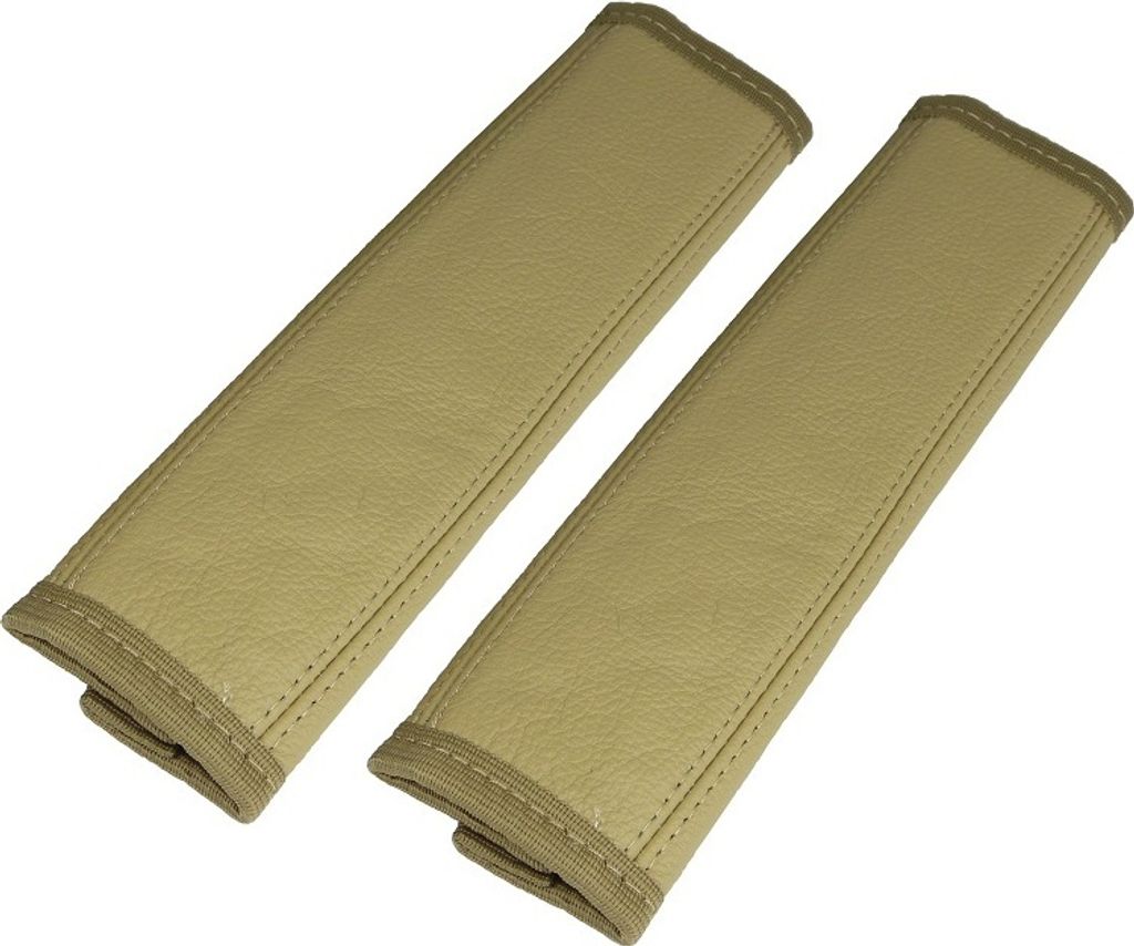 2 Stück Gurtschoner in beige Gurtpolster Schulterpolster Produktbild 