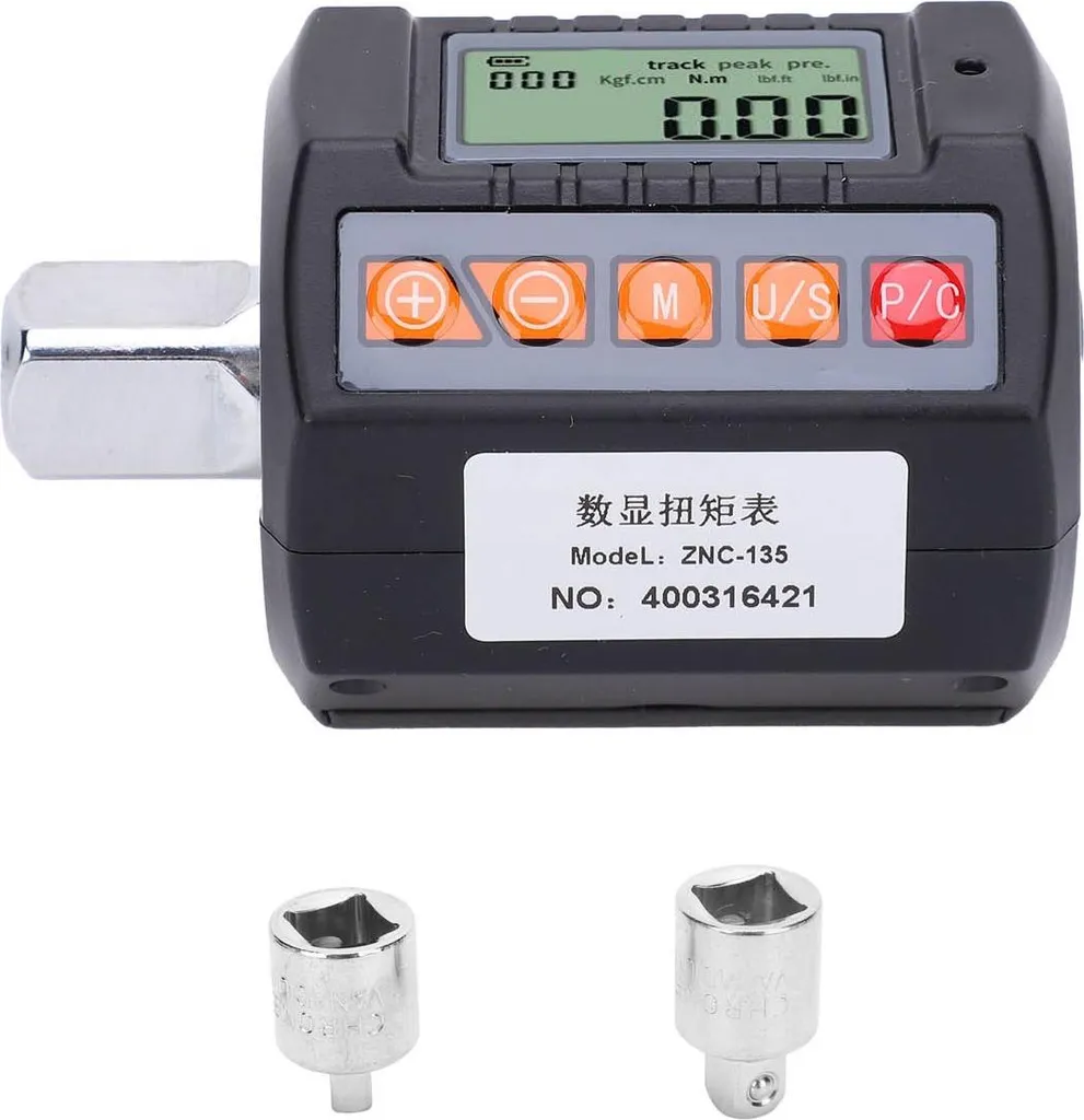 Adaptateur Clé Dynamométrique Numérique 13,5-135 Nm avec Embouts 1/2 3/8