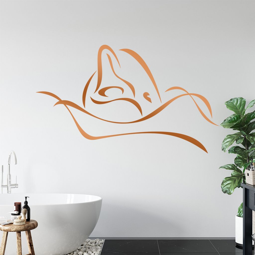 Delfin Linien - Delfine Wandtattoo in 6 Größen - Wandaufkleber Wall Sticker - Dekoration, Küche, Wohnzimmer, Schlafzimmer, Badezimmer