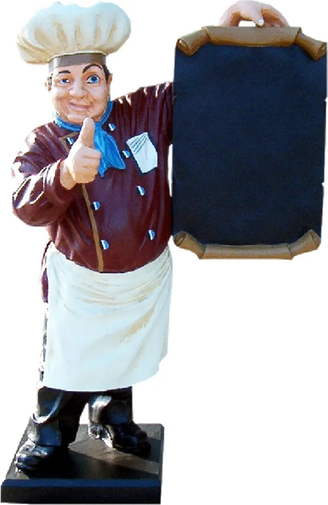 Tableau Menu de Restaurant Figurine de Chef Décorative de 45 cm