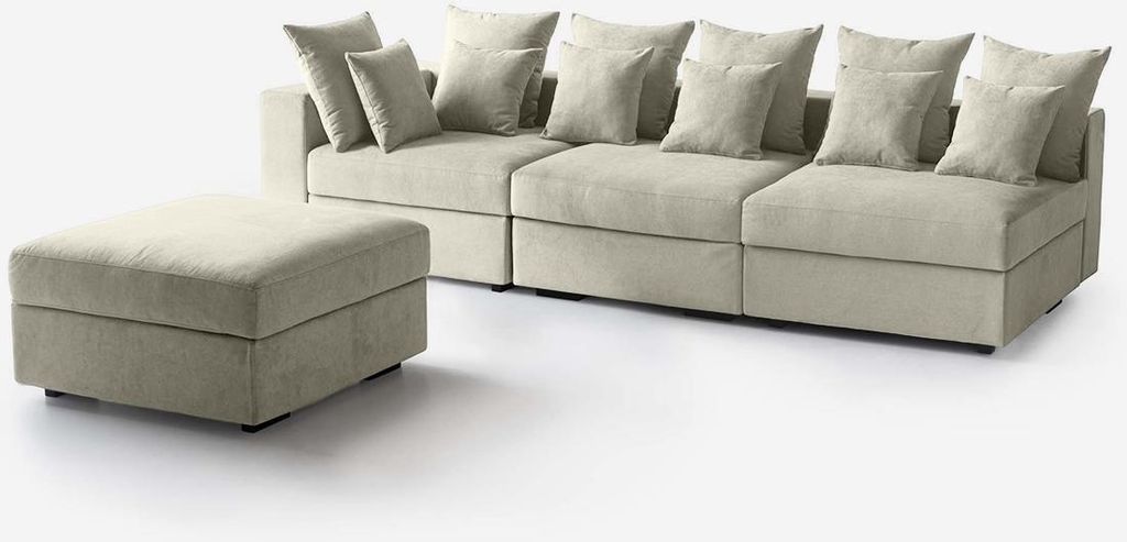 Modulares 3-Sitzer-Sofa mit Chaise Longue und Kissen Italy Cortina B SX - Beige