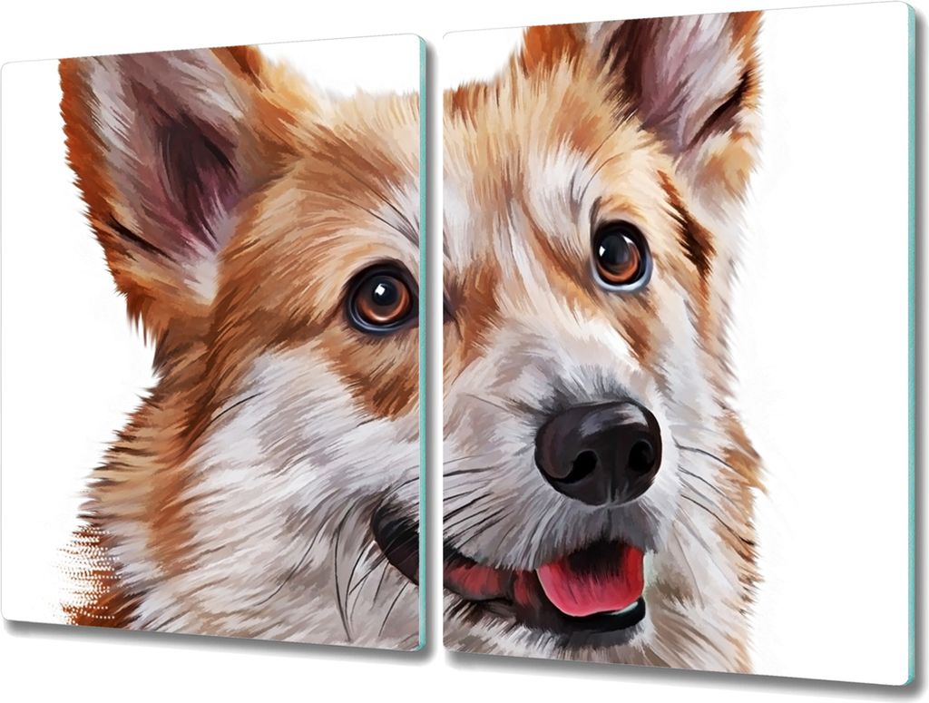 Coloray Hackbrett Herdabdeckplatte 2x40x52 cm Küchenbrett Kochplattenabdeckung Schneidebrett - Haustier Hund