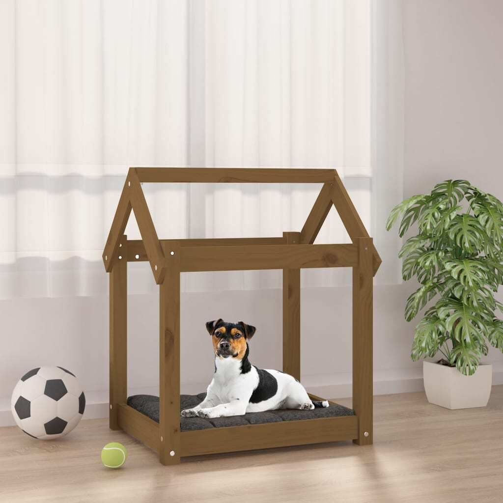 The Living Store Hundebett Honigbraun 61x50x70 cm Produktbild 