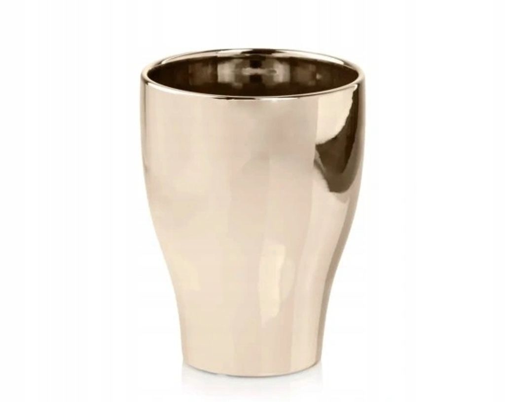 Runder Keramik Blumentopf gold 17 cm Produktbild 