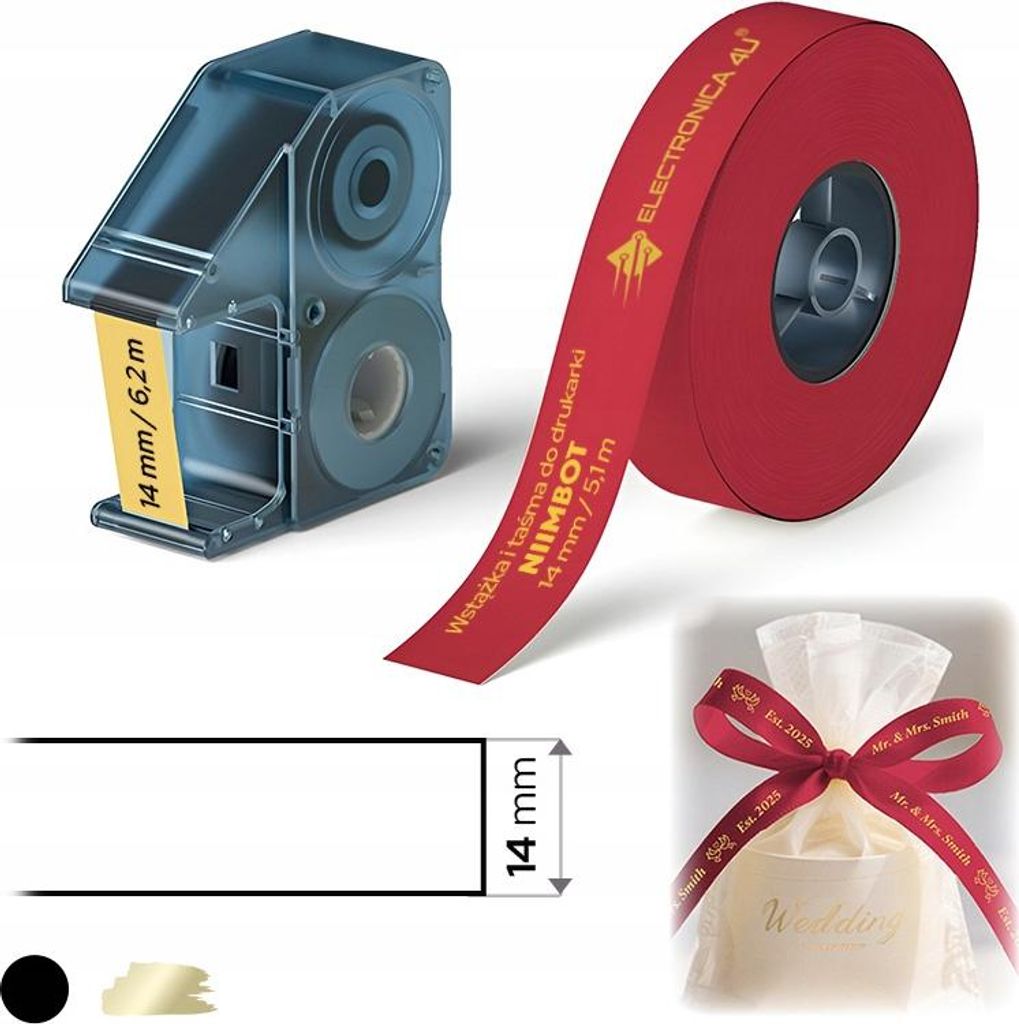 Farbband und Thermotransferband für den Drucker Niimbot B18 / N1, Set