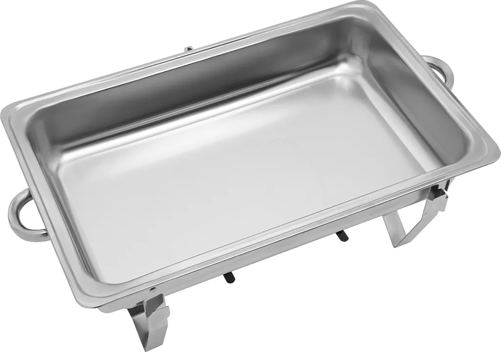 Chafing Dish Rectangulaire 9L Argenté - Réchaud de Buffet 3 Récipients - 7