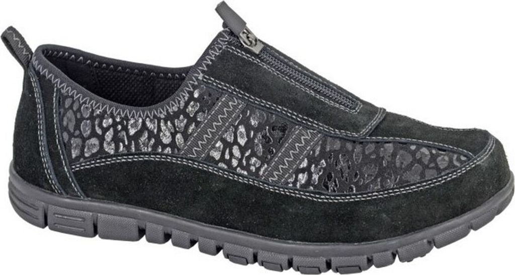 Boulevard - Damen Sneaker, Wildleder DF2338 (43 EU) (Schwarz)