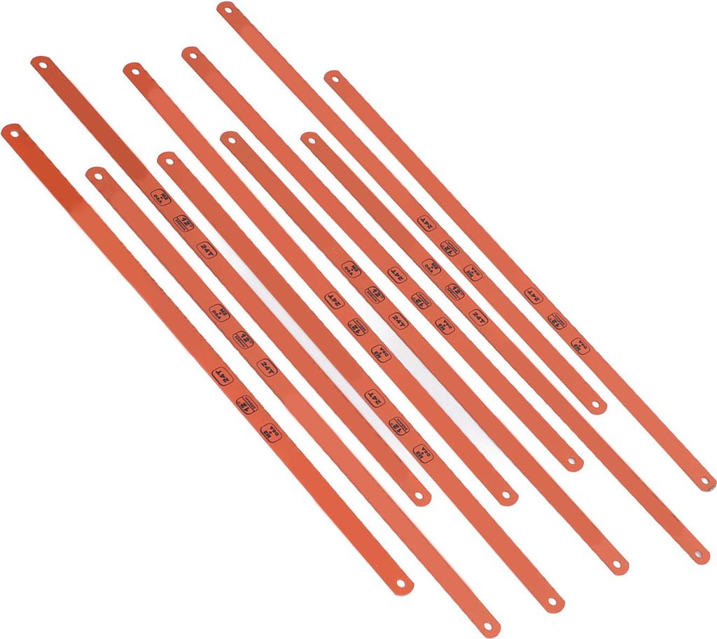10 Stück Bügelsägeblatt 12 Zoll 24 Zähne Starke Zähigkeit High Speed Stahl Hack Sägeblatt für Metall Holz Kunststoff Rohre
