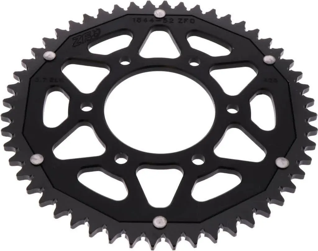 Couronne arrière ZF 52 dents pas 428 noire pour motos de marque Yamaha