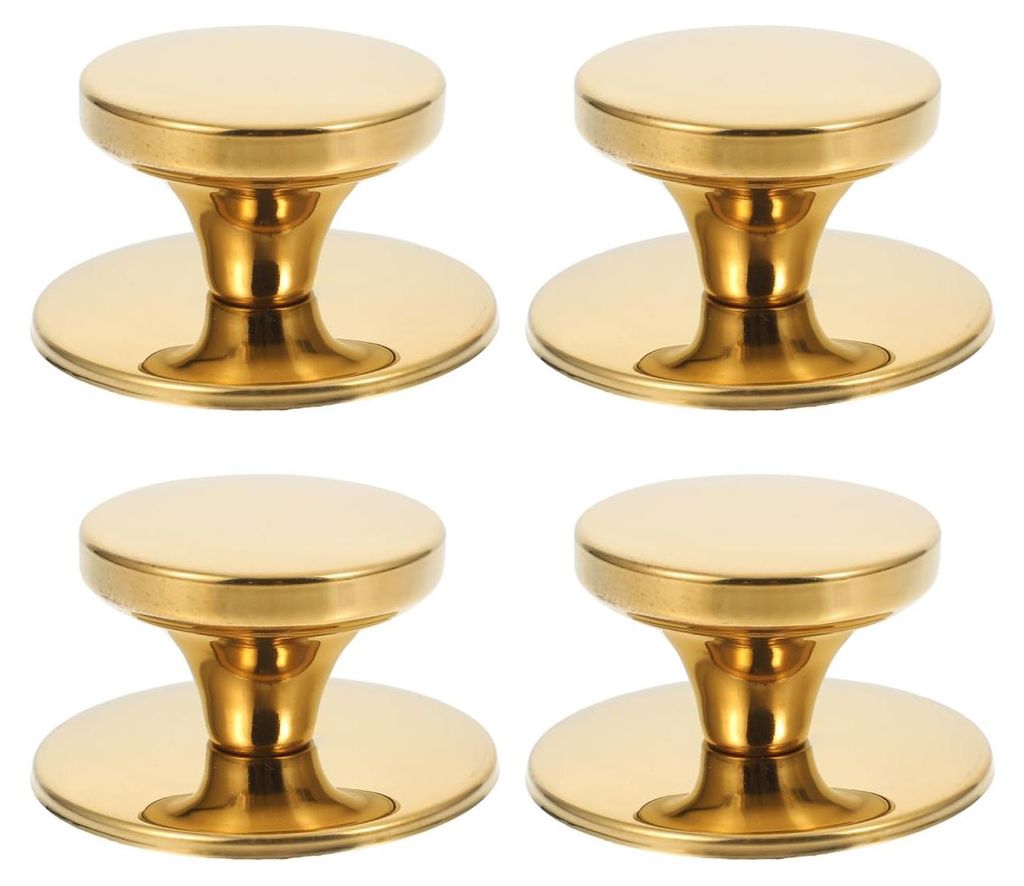 Topfdeckelgriff, 4 Stück, Edelstahl, hitzebeständig, 6,7 x 6,7 x 3,7 cm, gold
