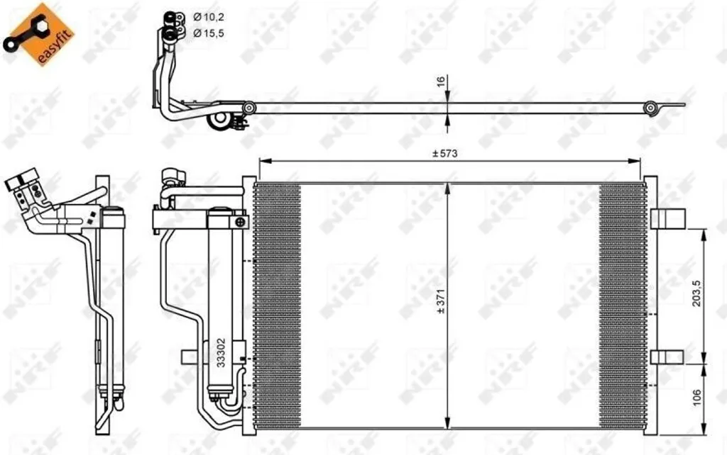 Condenseur de climatisation NRF pour stopper les fuites de gaz AC